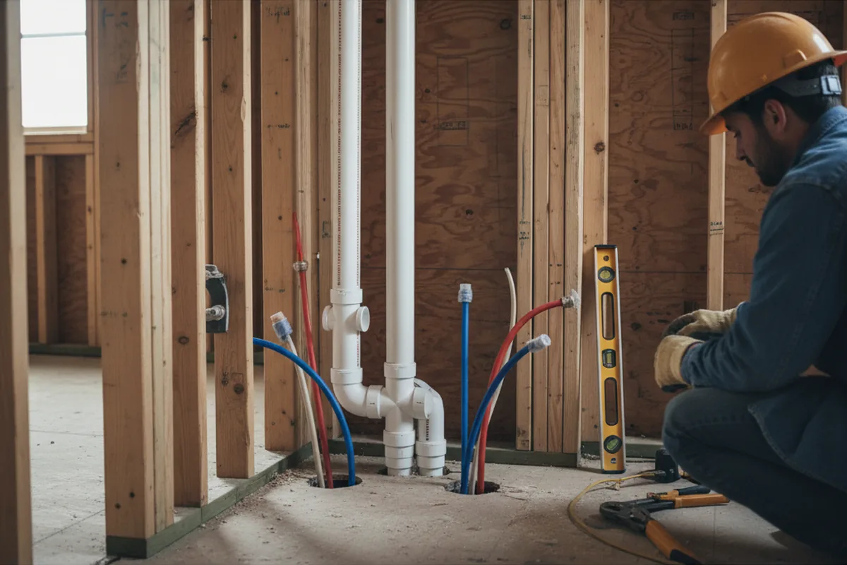 Drain and supply rough-in during Leak Detection in Shafter